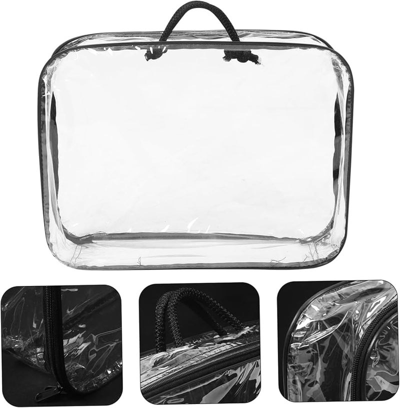 حقيبة تخزين كبيرة شفافة بمقابض لتنظيم السفر في غرفة اللعب خفيفة الوزن - Image 3